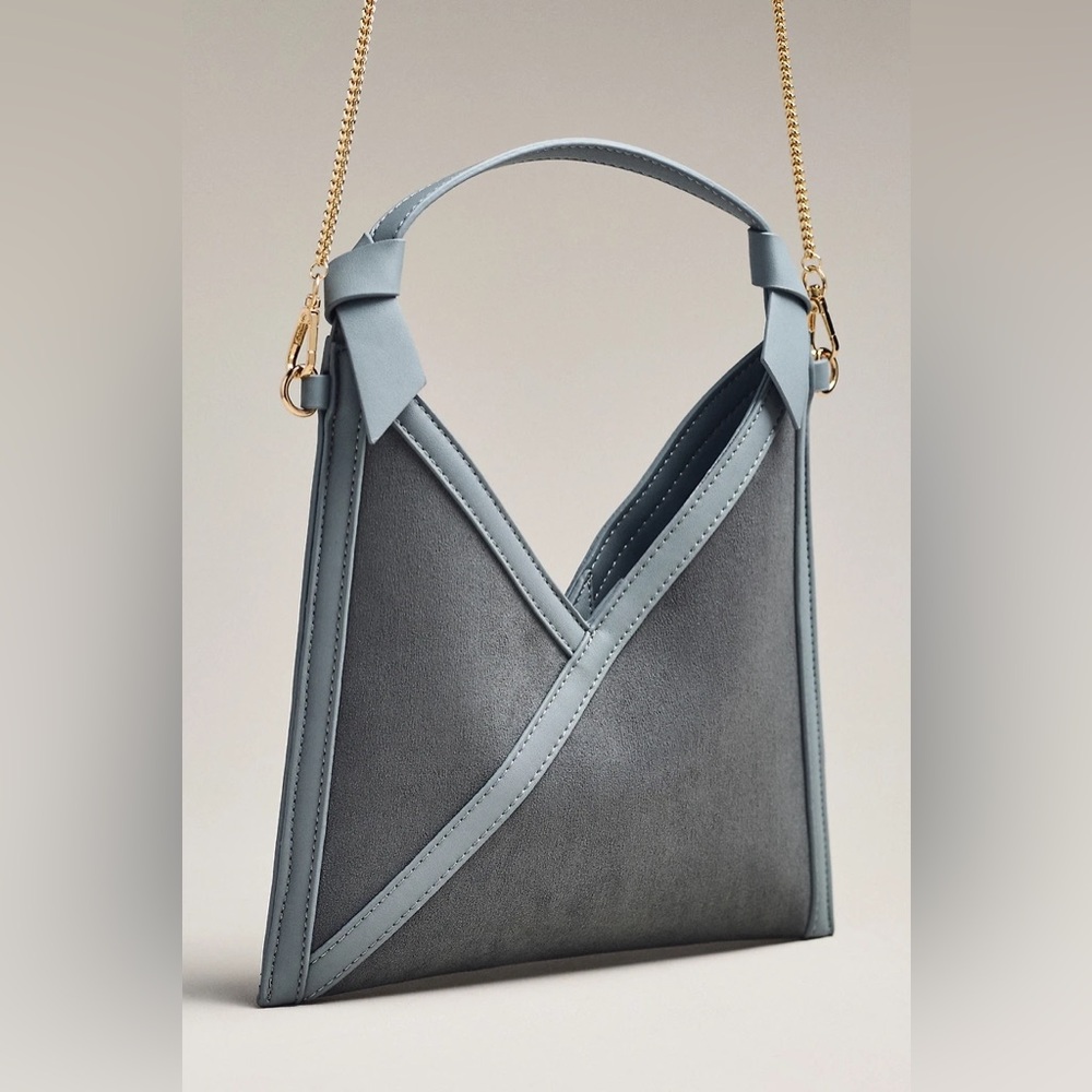 NWT Mali + Lili Madeline Faux-Suede Triangular Mini Crossbody Bag